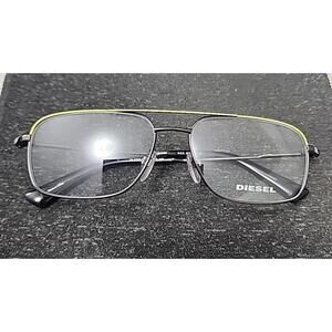 Diesel DL5353 041 Gunmetal Green Rectangle Eyeglasses 56-15 145